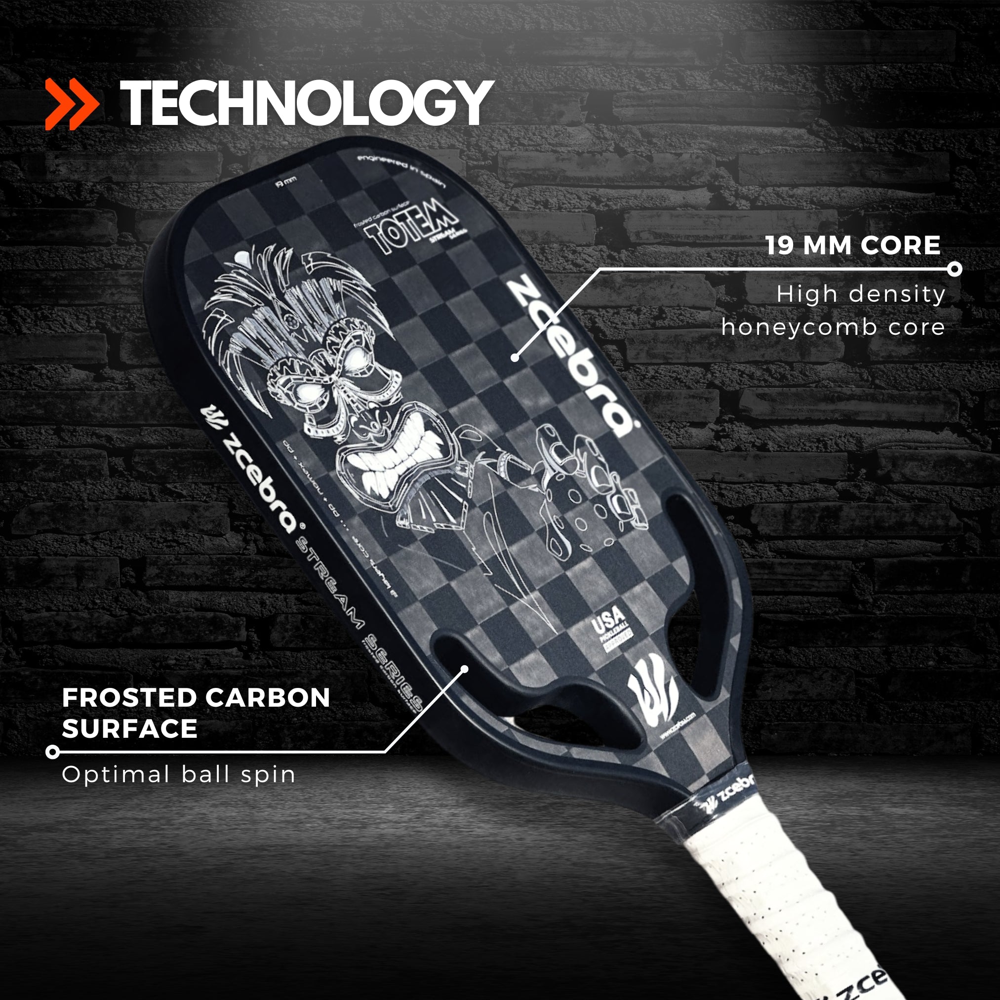 Zcebra Totem Black Stream 2024 pickleball paddle 