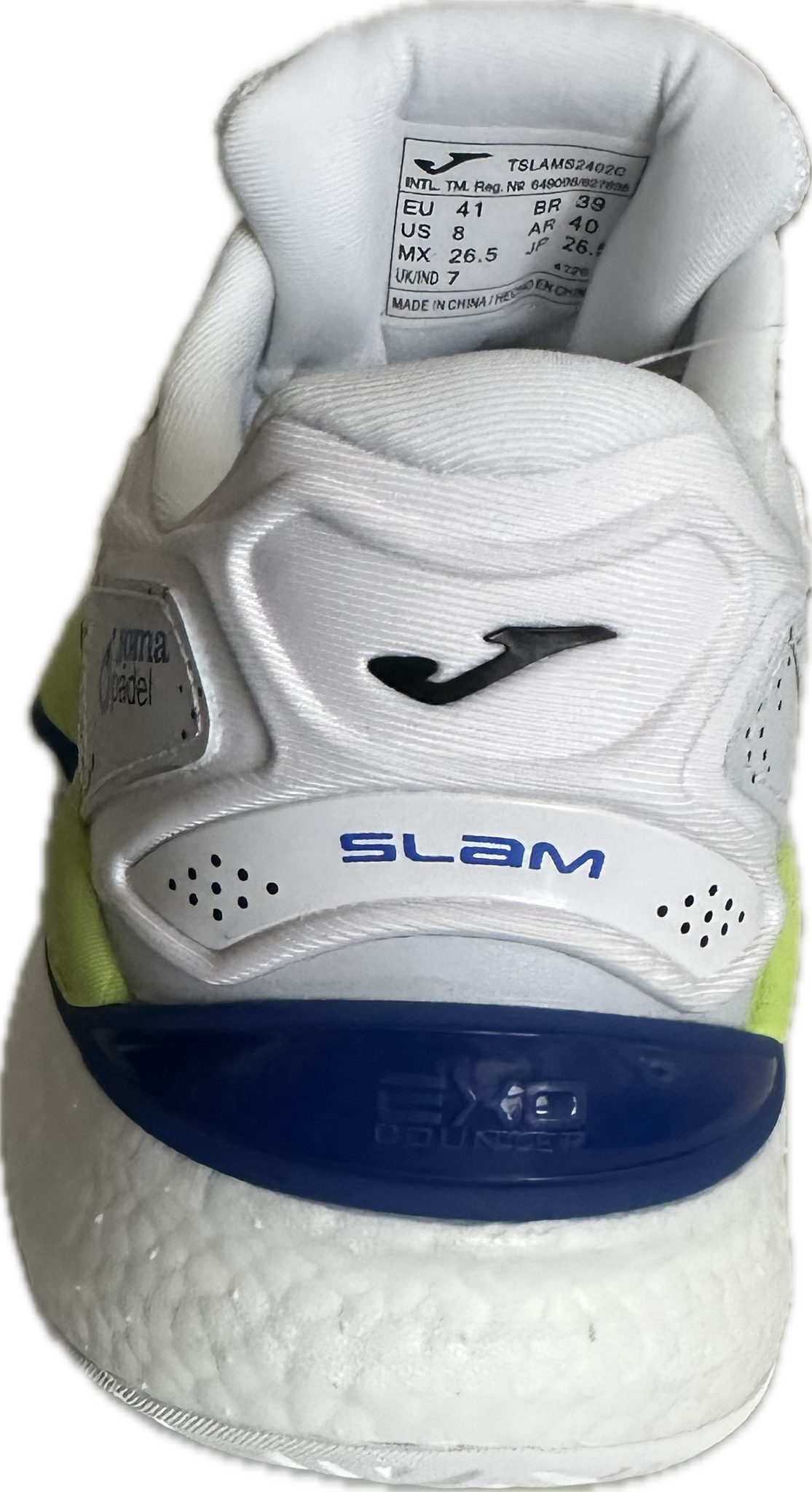 Joma SLAM MEN 2402 White Yellow Fluor padel & pickleball shoes 