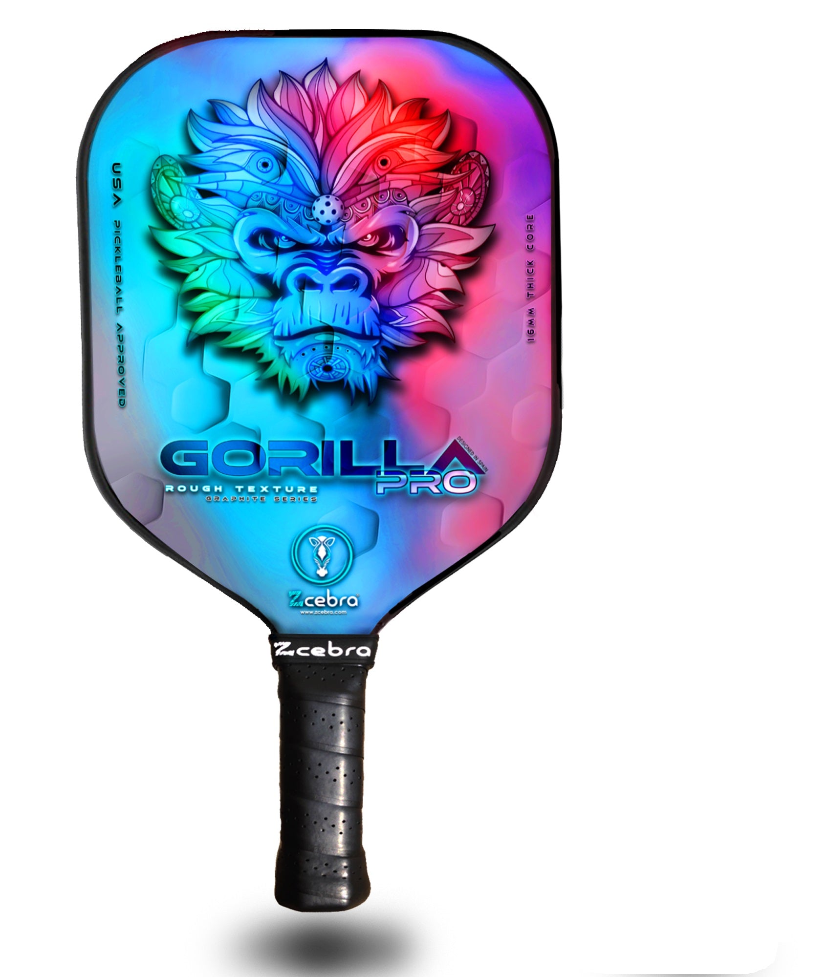 Zcebra Gorilla Pro Rainbow pickleball paddle