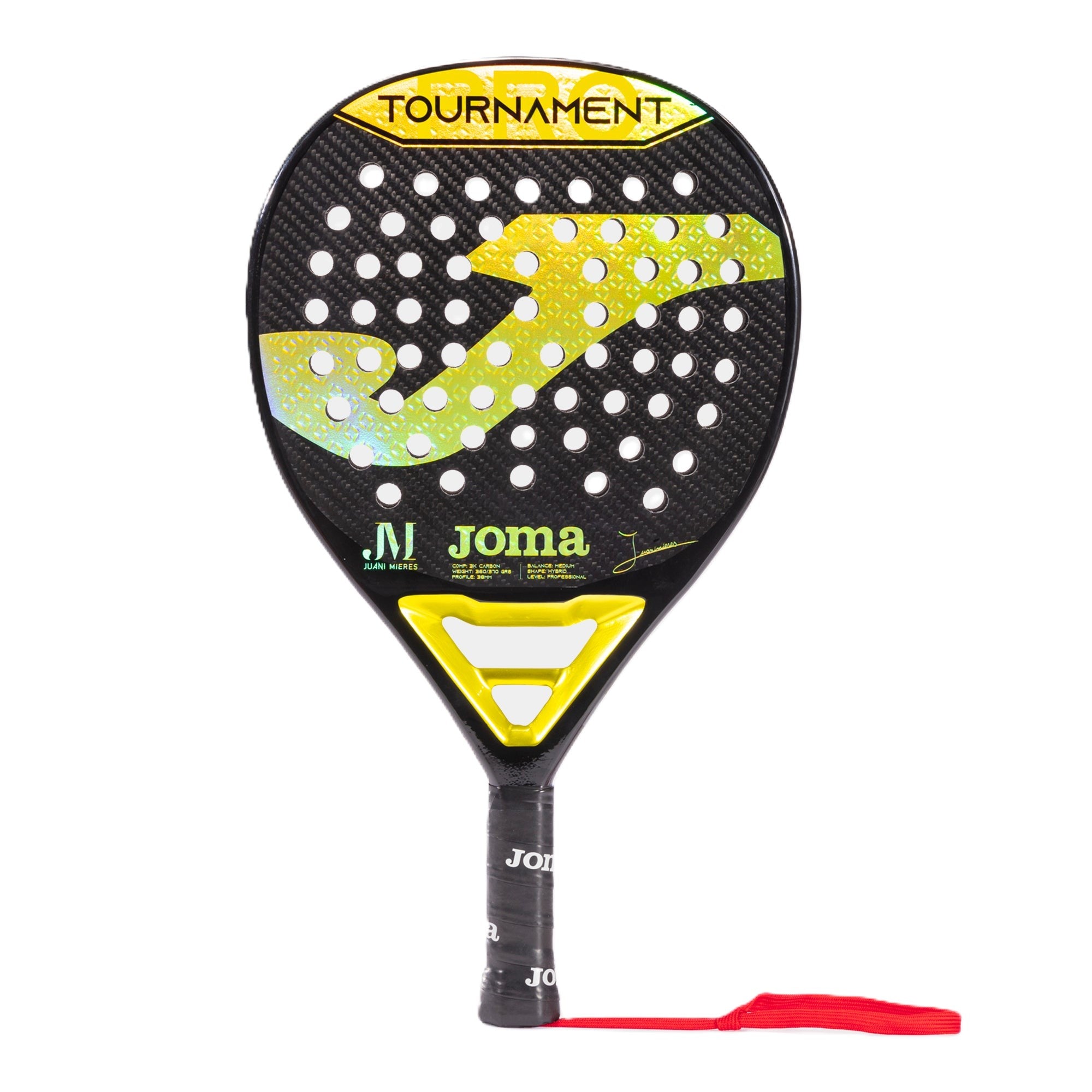 Joma Tournament Pro Juani Mieres Black and Yellow padel racket