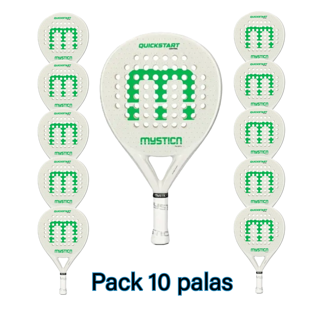 10 Mystica Quickstart Control White padel rackets pack