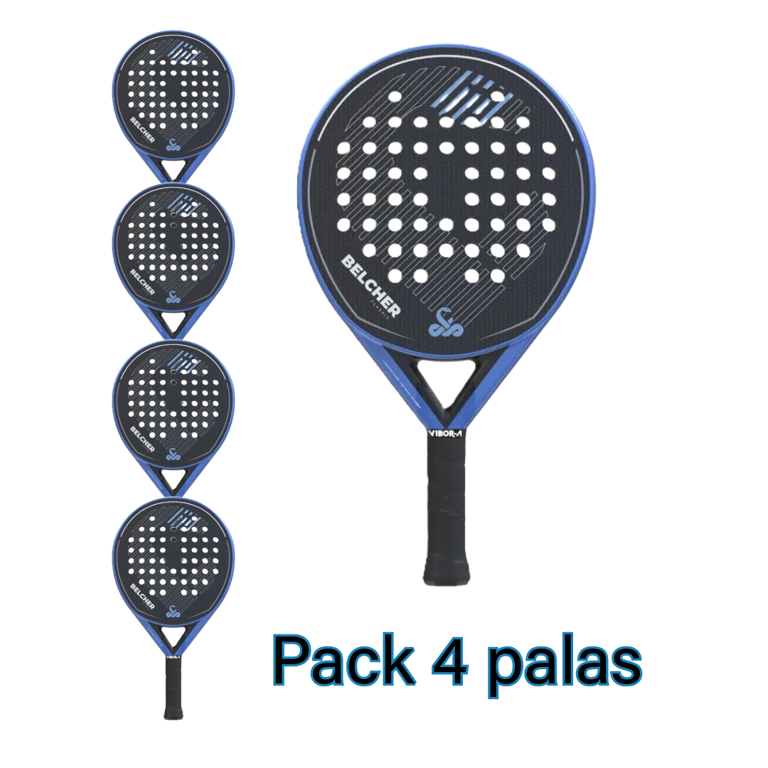 4 Vibor-a Belcher Classic Fiber padel rackets pack