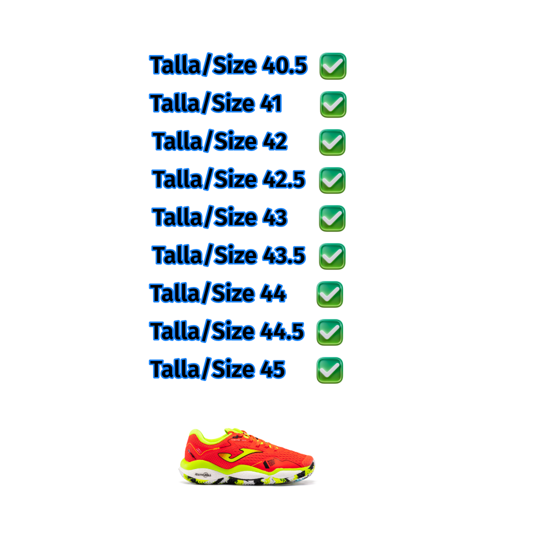 Pack Surtido Zapatillas Joma T.SMASH 2308 Naranja Flúor (12 pares)