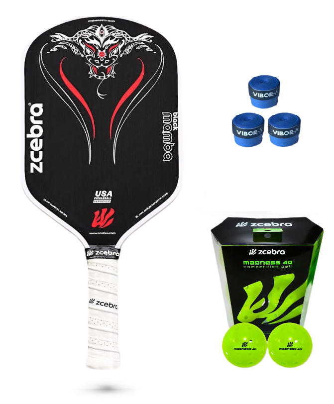 Pack Pickleball Zcebra Black Mamba Pure Carbon Series 2024