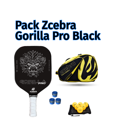Zcebra Carbono Gorilla Pro Black Pickleball Pack