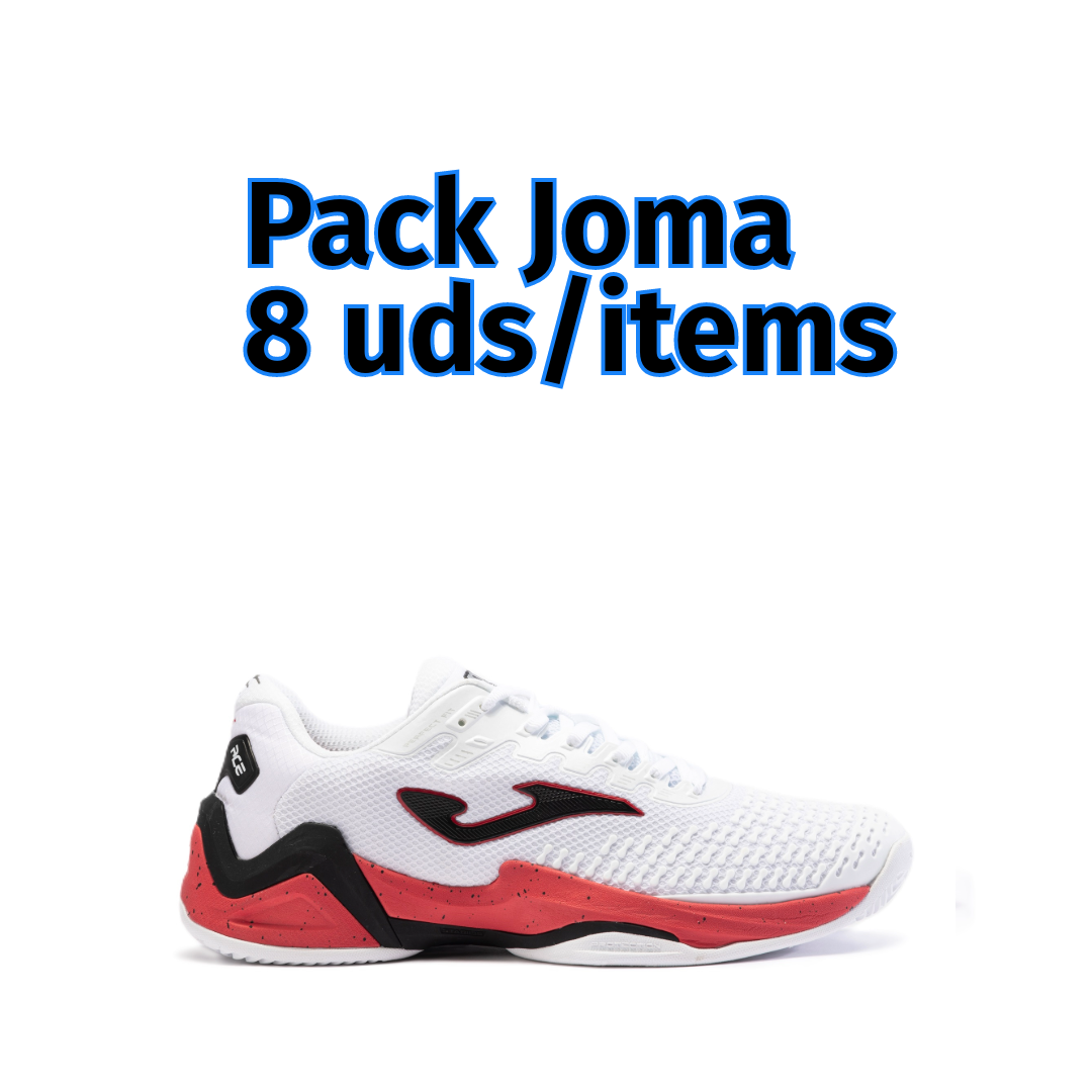 Pack Surtido Zapatillas Joma T.ACE 2302 Blanco/Rojo (8 pares)
