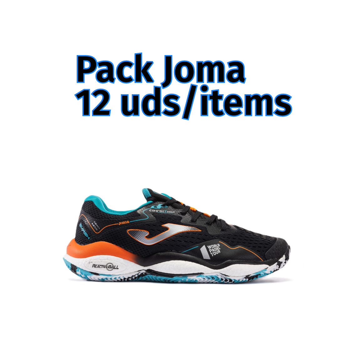 Joma T.SMASH 2301 Black/Turquoise Sneakers Assortment Pack (12 Pairs)