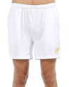 Pantalón de pádel bullpadel cavalo en color blanco. Con logotipo en color dorado.